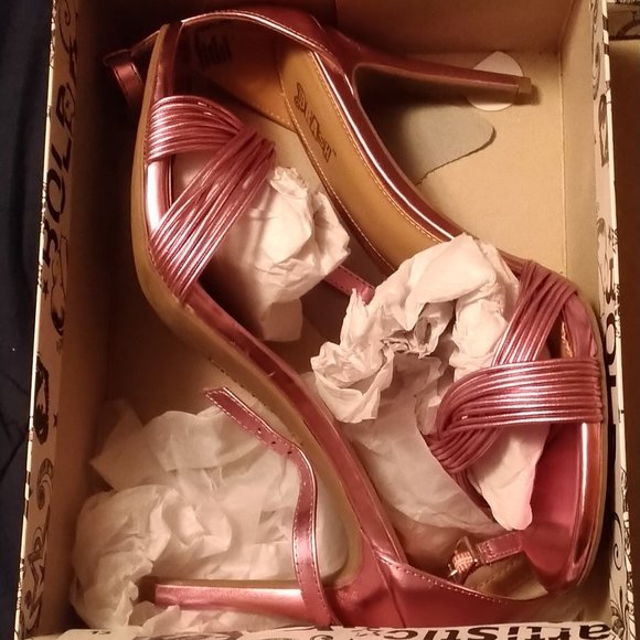 Brash Odessa Pink Rose Strappy Heels Size 13m With Box - Picture 10 of 10